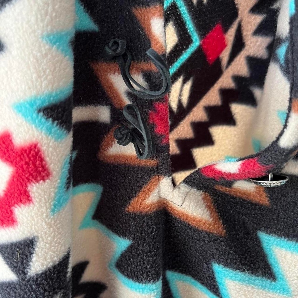 Western Wits Aztec Print Fleece 1/4 Button Pullover XL - Picture 3 of 6